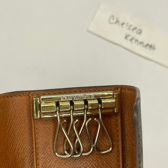 Louis Vuitton 4 Key Holder Ring Chain Monogram Canvas Wallet SLG Keychain - Picture 10 of 15